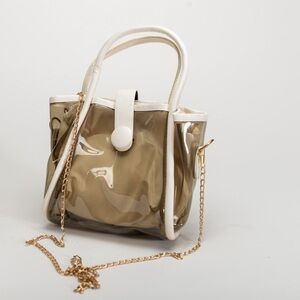 Transparent Black and White Women's Handbag